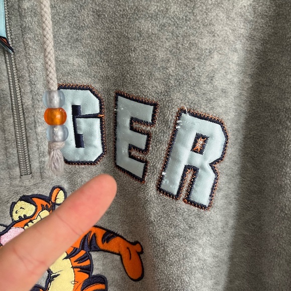 Disney Tigger Fleece Hoodie Pullover / Large / 90s - Picture 9 of 9